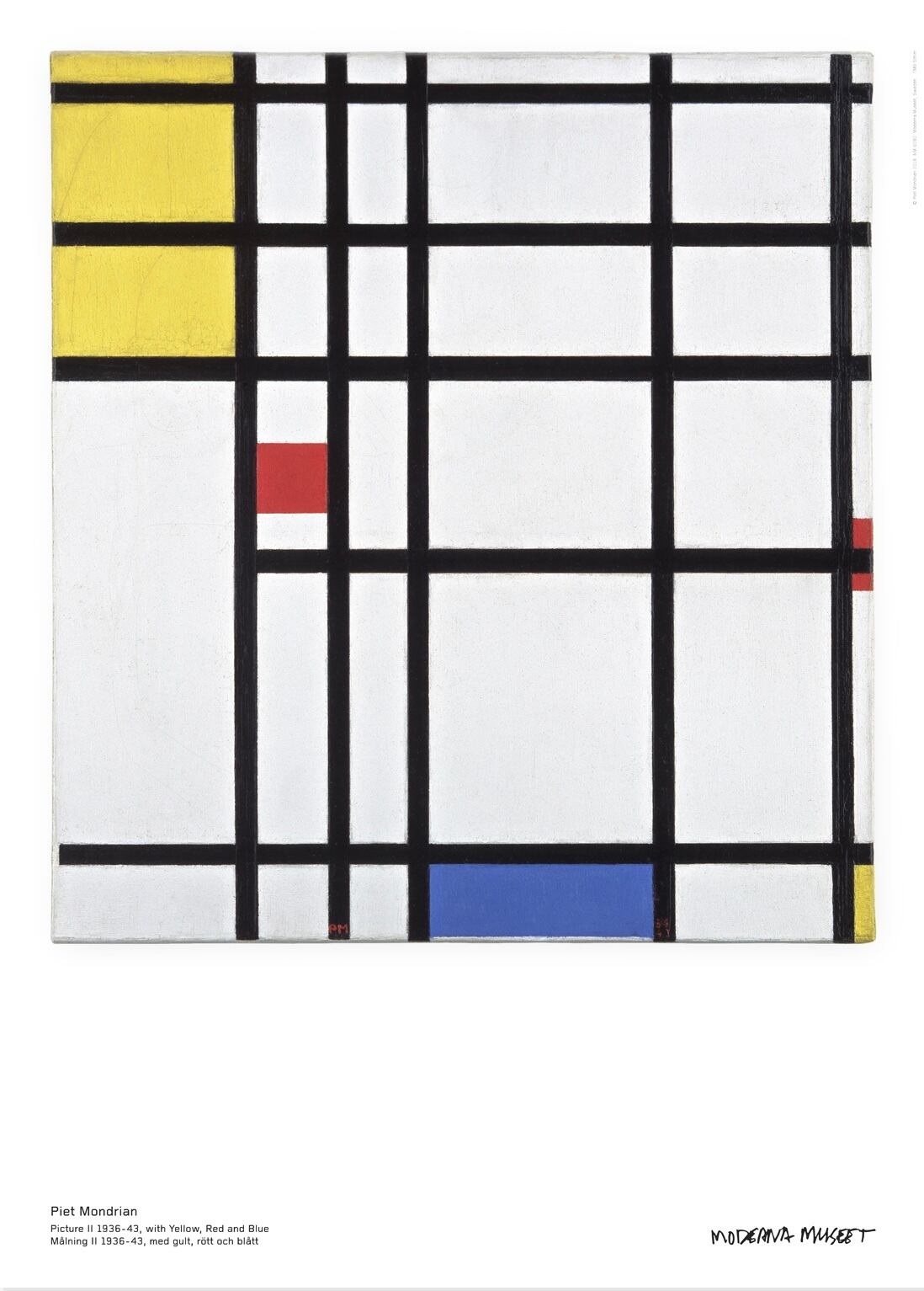 Piet Mondrian / Picture II 1932-43 with yellow, red and blue - 画像2