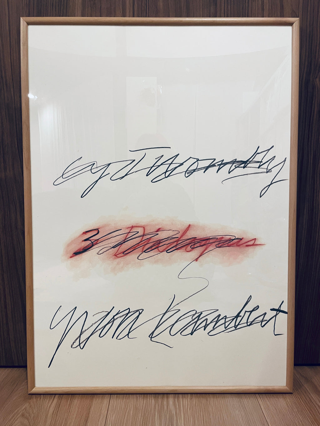 CyTwombly Three Dialogues (2) 1977 特注木製額装セット