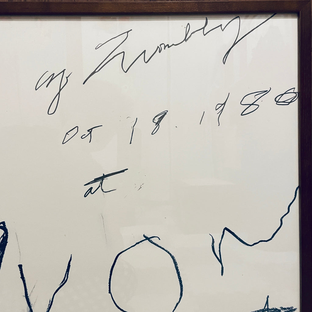 特注オーク材額装付き Cy Twombly Print (1980) 復刻ポスター - 画像5