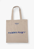 Moderna Museet ベージュ・ブルーロゴ トートバッグ