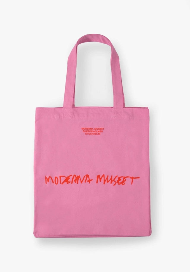 Moderna Museet トートバッグ ピンク・赤ロゴ